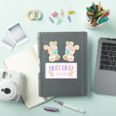 La La Pasen Konijn Sticker Vel (iPad Cover)