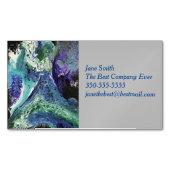 La Laguna #1 schilderij in blauw, blauwgroen Magnetisch Visitekaartje (Voorkant)