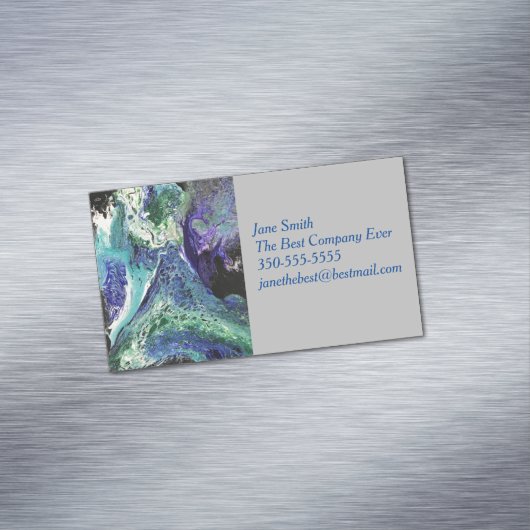 La Laguna #1 schilderij in blauw, blauwgroen Magnetisch Visitekaartje (Voorbeeld)