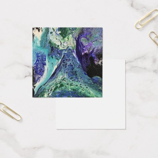 La Laguna #1 schilderij in blauw, blauwgroen, prof Vierkante Visitekaartjes (Kantoor)