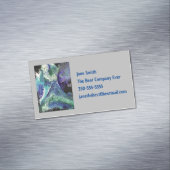 La Laguna #1 schilderij in blauw, blauwgroen Visit Magnetisch Visitekaartje (Voorbeeld)