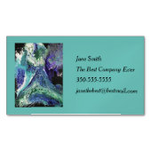 La Laguna #1 schilderij in blauw, blauwgroen Visit Magnetisch Visitekaartje (Voorkant)