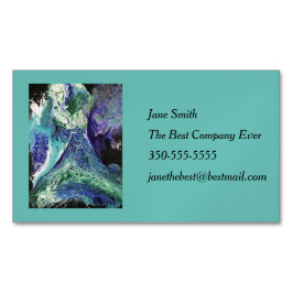 La Laguna #1 schilderij in blauw, blauwgroen Visit Magnetisch Visitekaartje