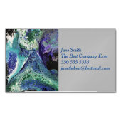 La Laguna #1 schilderij in blauw, blauwgroen Visit Magnetisch Visitekaartje (Voorkant)