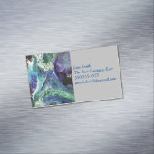 La Laguna #1 schilderij in blauw, blauwgroen Visit Magnetisch Visitekaartje (Voorbeeld)