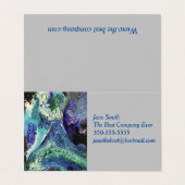 La Laguna #1 schilderij in blauw, blauwgroen Visitekaartje (Buitenkant ongevouwen)