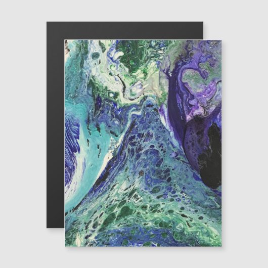 La Laguna #1 schilderij in blauw, blauwgroen, wit  (Voorkant / Achterkant)