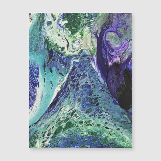 La Laguna #1 schilderij in blauw, blauwgroen, wit  (Voorkant)