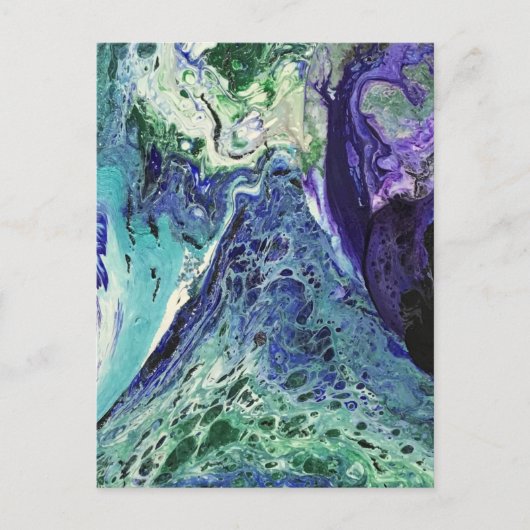 La Laguna #1 schilderij in blauw, blauwgroen, wit Briefkaart (Voorkant)