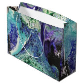 La Laguna #1 schilderij in blauw, blauwgroen, wit Groot Cadeauzakje (Achterkant Gekanteld)