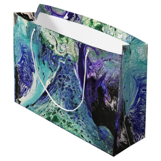 La Laguna #1 schilderij in blauw, blauwgroen, wit Groot Cadeauzakje