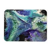 La Laguna #1 schilderij in blauw, blauwgroen, wit Magneet (Horizontaal)