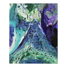 La Laguna #1 schilderij in blauw, blauwgroen, wit