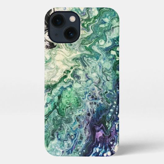 La Laguna schilderij blauw blauwgroen wit zwart iPhone Hoesje (Achterkant)