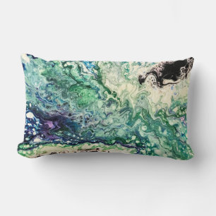 La Laguna schilderij blauw blauwgroen wit zwart Kussen
