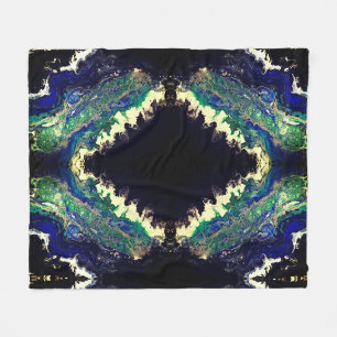 La Laguna schilderij zwart blauw blauwgroen wit Fleece Deken