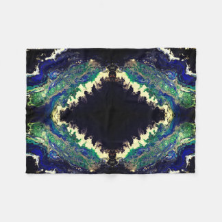 La Laguna schilderij zwart blauw blauwgroen wit Fleece Deken