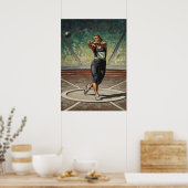 LA LANCIATRICE DEL MARTELLO (De hamergooier) Poster (Keuken)