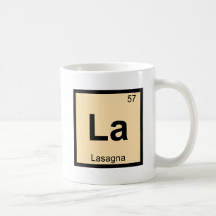 La - Lasagna Pasta Chemistry Periodic Table Symbol Koffiemok