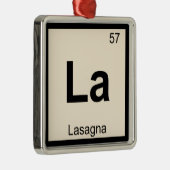 La - Lasagna Pasta Chemistry Periodic Table Symbol Metalen Ornament (Rechts)