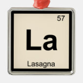 La - Lasagna Pasta Chemistry Periodic Table Symbol Metalen Ornament (Voorkant)