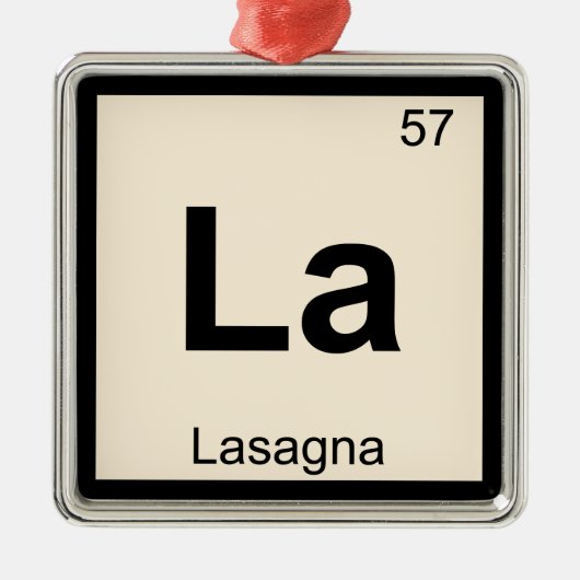 La - Lasagna Pasta Chemistry Periodic Table Symbol Metalen Ornament (Voorkant)