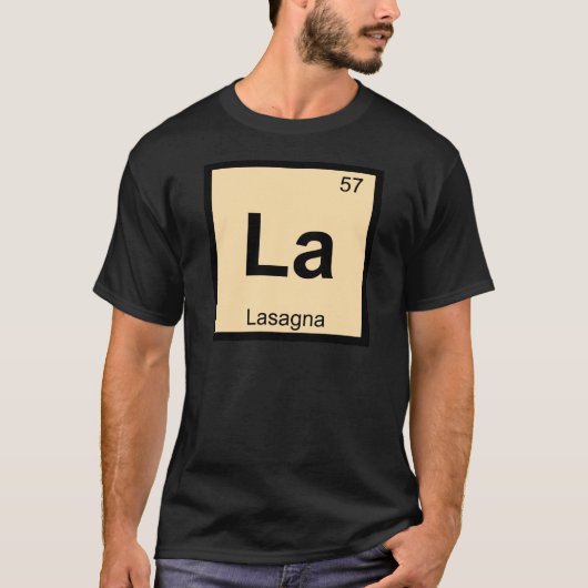 La - Lasagna Pasta Chemistry Periodic Table Symbol T-shirt (Voorkant)