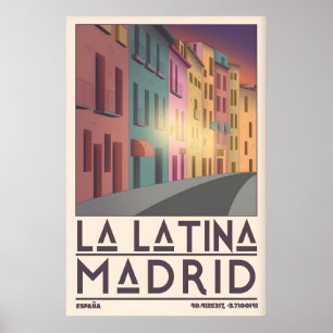La Latina Madrid Muurkunst Vintage Poster Stijl