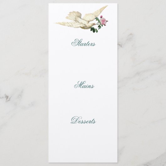 La Lettre D'amour Menu (Achterkant)