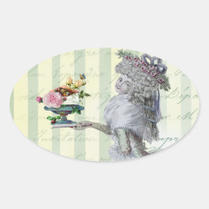 La Lettre D'amour Ovale Sticker