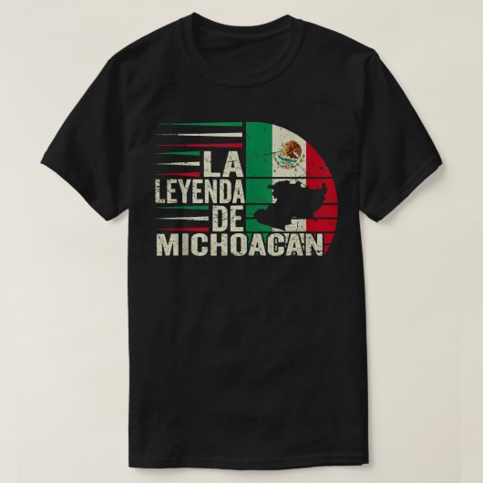 La Leyenda de Michoacan Map Mexican Flag  T T-shirt (Design voorkant)