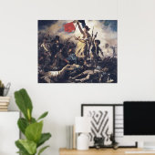 La liberté guidant le peupl door Eugène Delacroix Poster (Thuiskantoor)