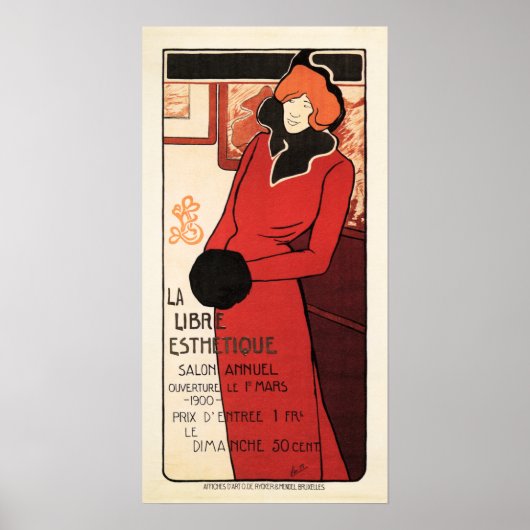LA LIBRE ESTHETIQUE Belgium Beauty Exposition 1900 Poster (Voorkant)