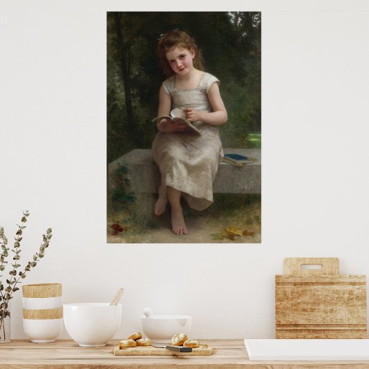 La Liseuse door William-Adolphe Bouguereau Poster (Keuken)
