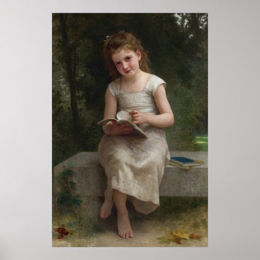 La Liseuse door William-Adolphe Bouguereau Poster (Voorkant)