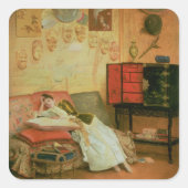 La Liseuse Vierkante Sticker (Voorkant)