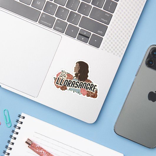 La Llorasangre Sticker - EB Design (Laptop met iPhone)