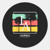 La Los Angeles California  Ronde Sticker (Voorkant)
