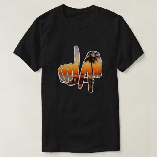 LA Los Angeles Hand Sign T-Shirt (Design voorkant)
