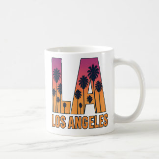 LA Los Angeles Palm Trees Sunset Retro Design Koffiemok