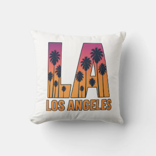 LA Los Angeles Palm Trees Sunset Retro Design Kussen
