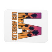 LA Los Angeles Palm Trees Sunset Retro Design Magneet (Horizontaal)