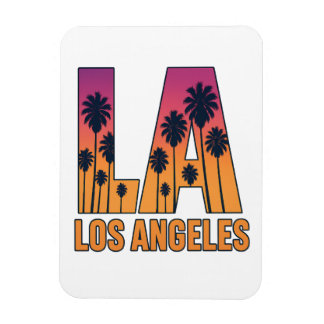LA Los Angeles Palm Trees Sunset Retro Design Magneet