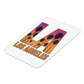 LA Los Angeles Palm Trees Sunset Retro Design Magneet (Linkerzijde)
