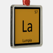 La - Lumpia Appetizer Chemistry Periodic Table Metalen Ornament (Rechts)