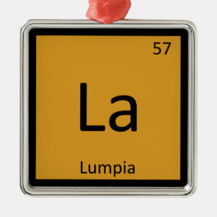 La - Lumpia Appetizer Chemistry Periodic Table Metalen Ornament