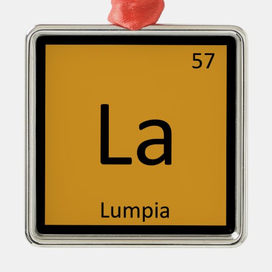 La - Lumpia Appetizer Chemistry Periodic Table Metalen Ornament (Voorkant)