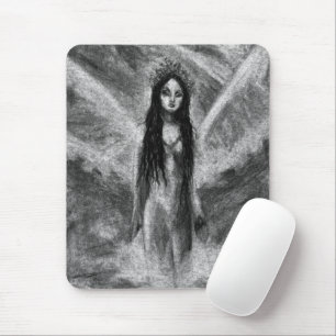 La Luna Donkere Engel Fee Vrouw Goth Fantasy Kunst Muismat