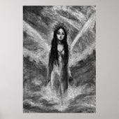 La Luna Donkere Engel Fee Vrouw Goth Fantasy Kunst Poster (Voorkant)