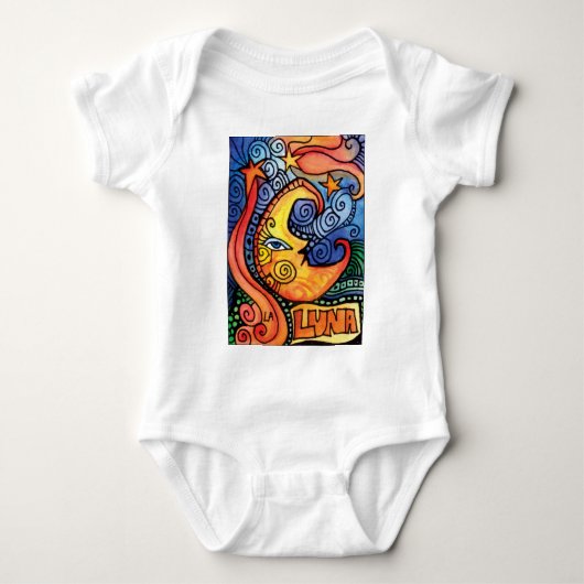La Luna / Moon Whimsical, Artistisch design Romper (Voorkant)